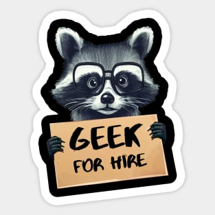 Geek Racoon Sticker